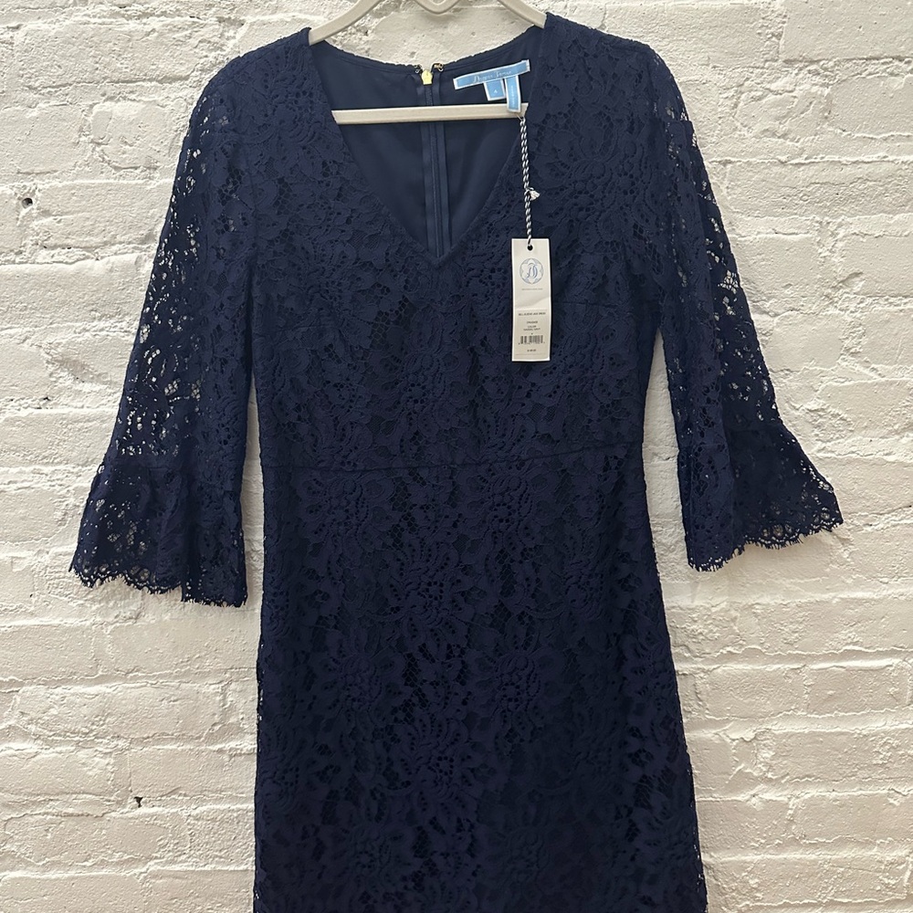 Draper James Navy Blue Lace Long Sleeve Dress. New with tags.